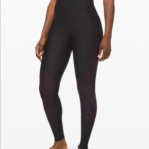 Lululemon High Rise Mapped Out Tight Black/Pink